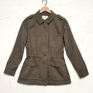 Hinge Olive Utility Jacket Women Small Military Safari Cotton Stretch